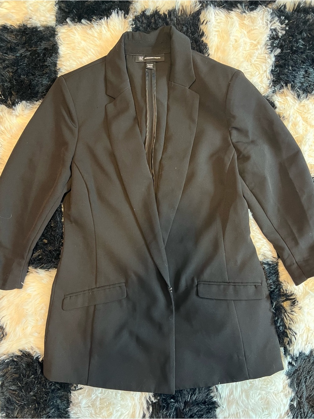 INC International Concepts Black Longline Blazer